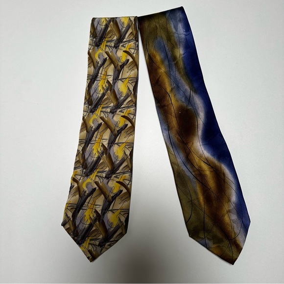 J. GARCIA | 2 Vintage Butterflies III & Megaliths Abstract Neck Ties - Picture 3 of 3